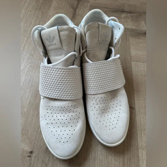 adidas Beige High-Top Sneakers with Velcro - Picture 1 of 9